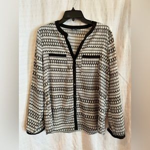 Long sleeve button down rayon blouse